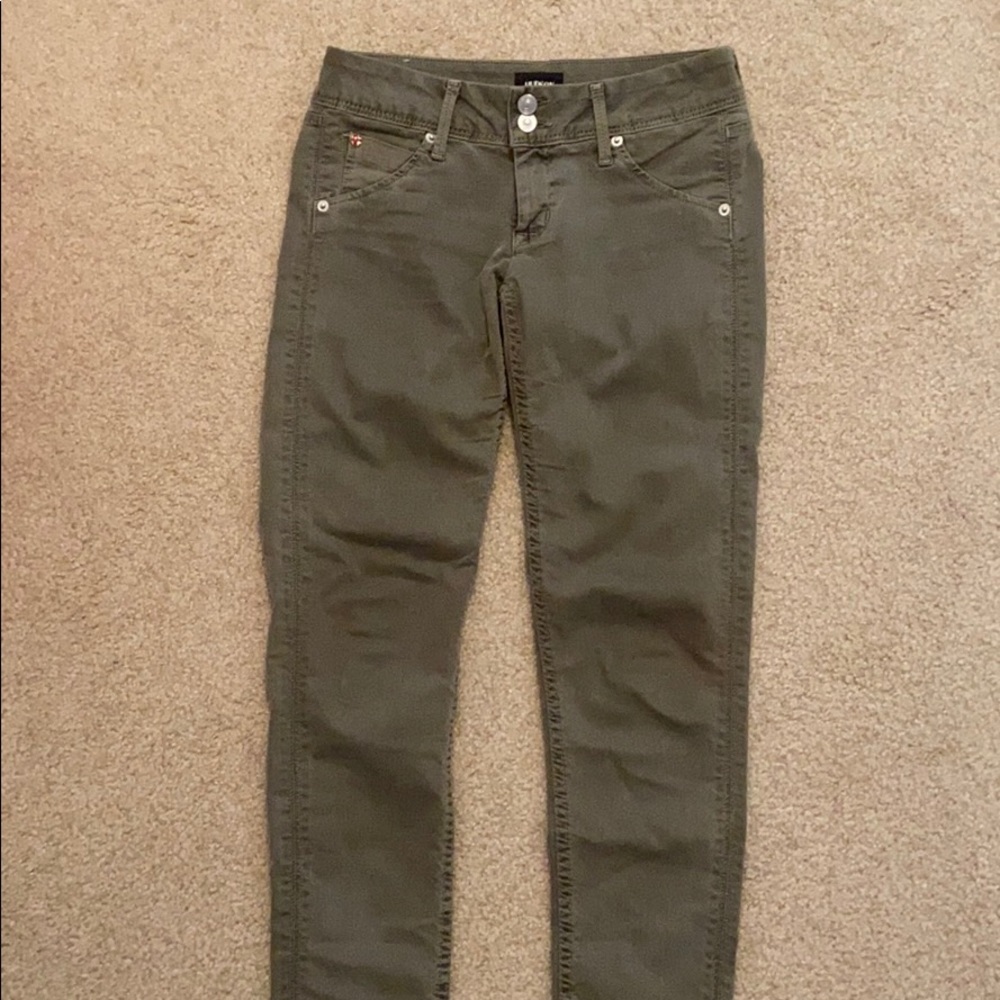 Hudson Army Green Skinny Jeans